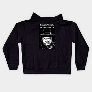 WINSTON CHURCHILL quote .1 - ink portrait Kids Hoodie